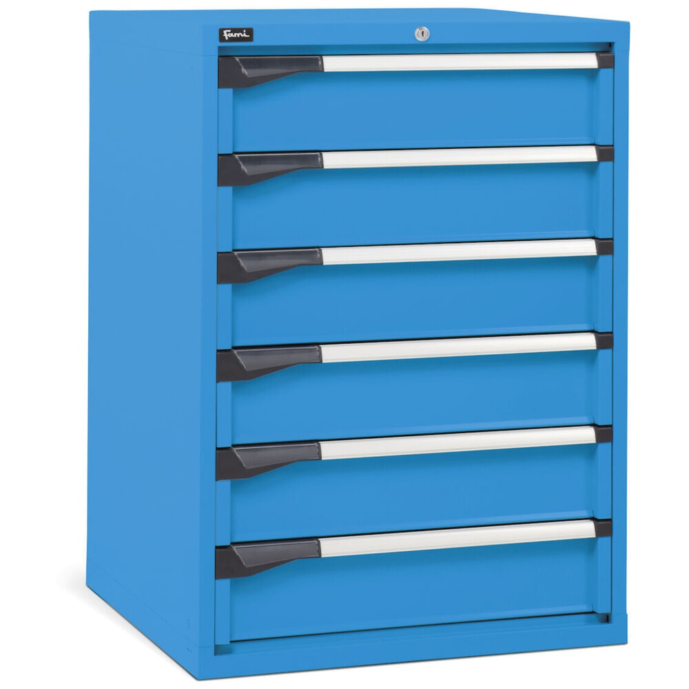 Número de imagen del producto 2: Cajonera Fami MASTER, 6 cajones, 1.000 x 714 x 726 mm (alto x ancho x fondo), azul claro