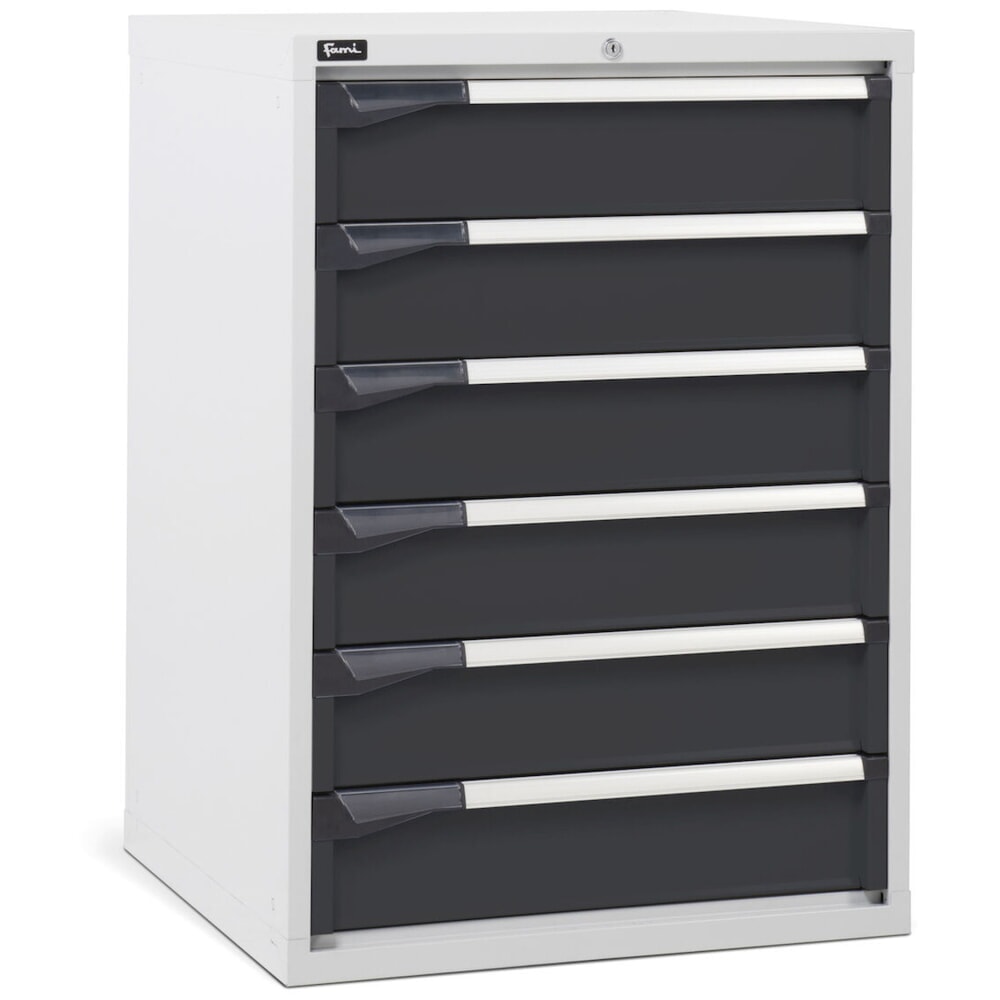 Número de imagen del producto 2: Cajonera Fami MASTER, 6 cajones, 1.000 x 714 x 726 mm (alto x ancho x fondo), gris claro, antracita