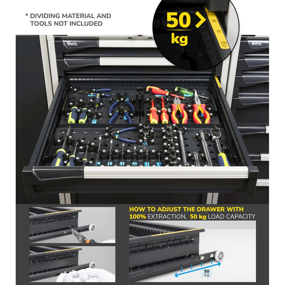 Número de imagen del producto 5: Cajonera Fami MASTER, 6 cajones, 1.000 x 714 x 726 mm (alto x ancho x fondo), gris claro, antracita