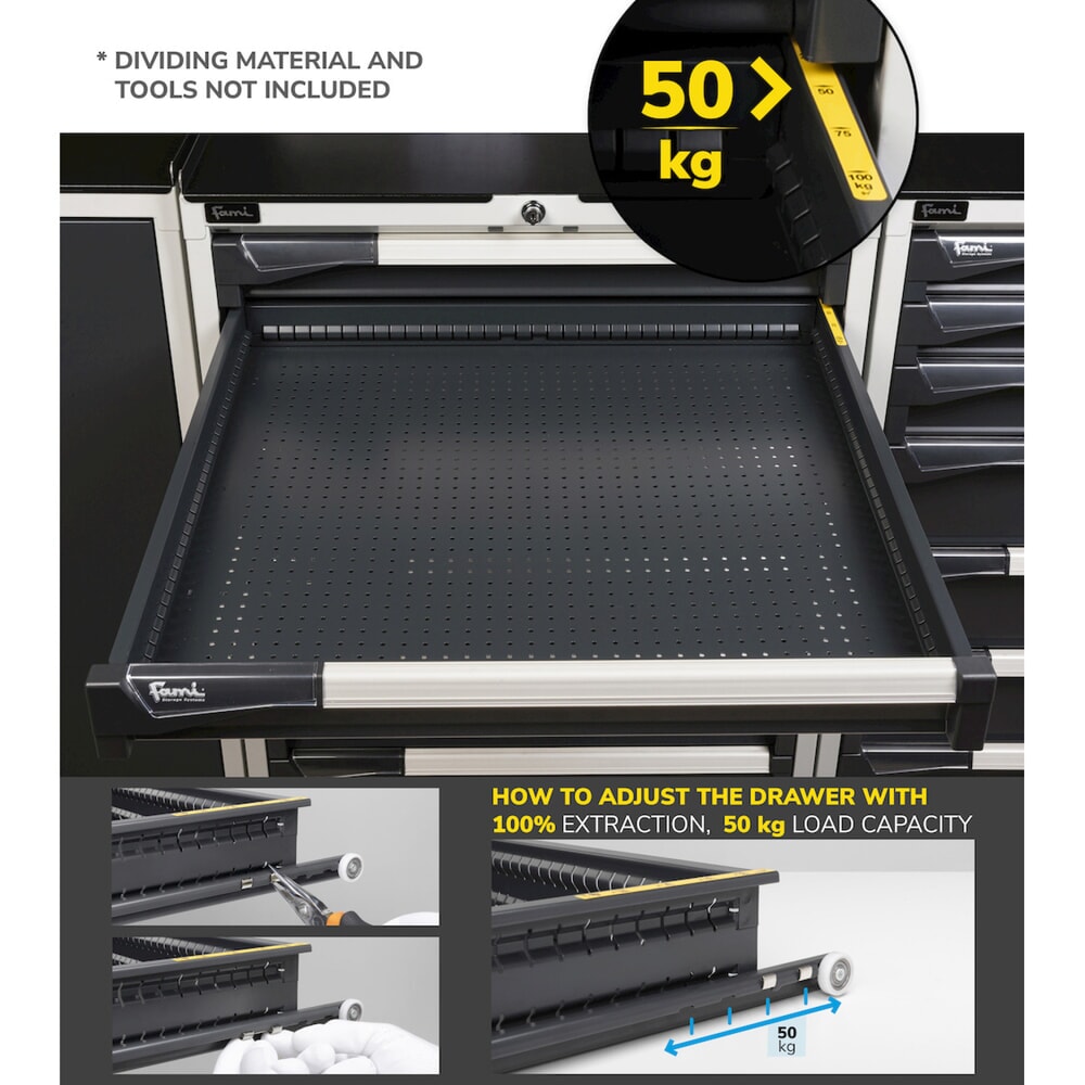 Número de imagen del producto 10: Cajonera Fami MASTER, 6 cajones, 1.000 x 714 x 726 mm (alto x ancho x fondo), gris claro, antracita