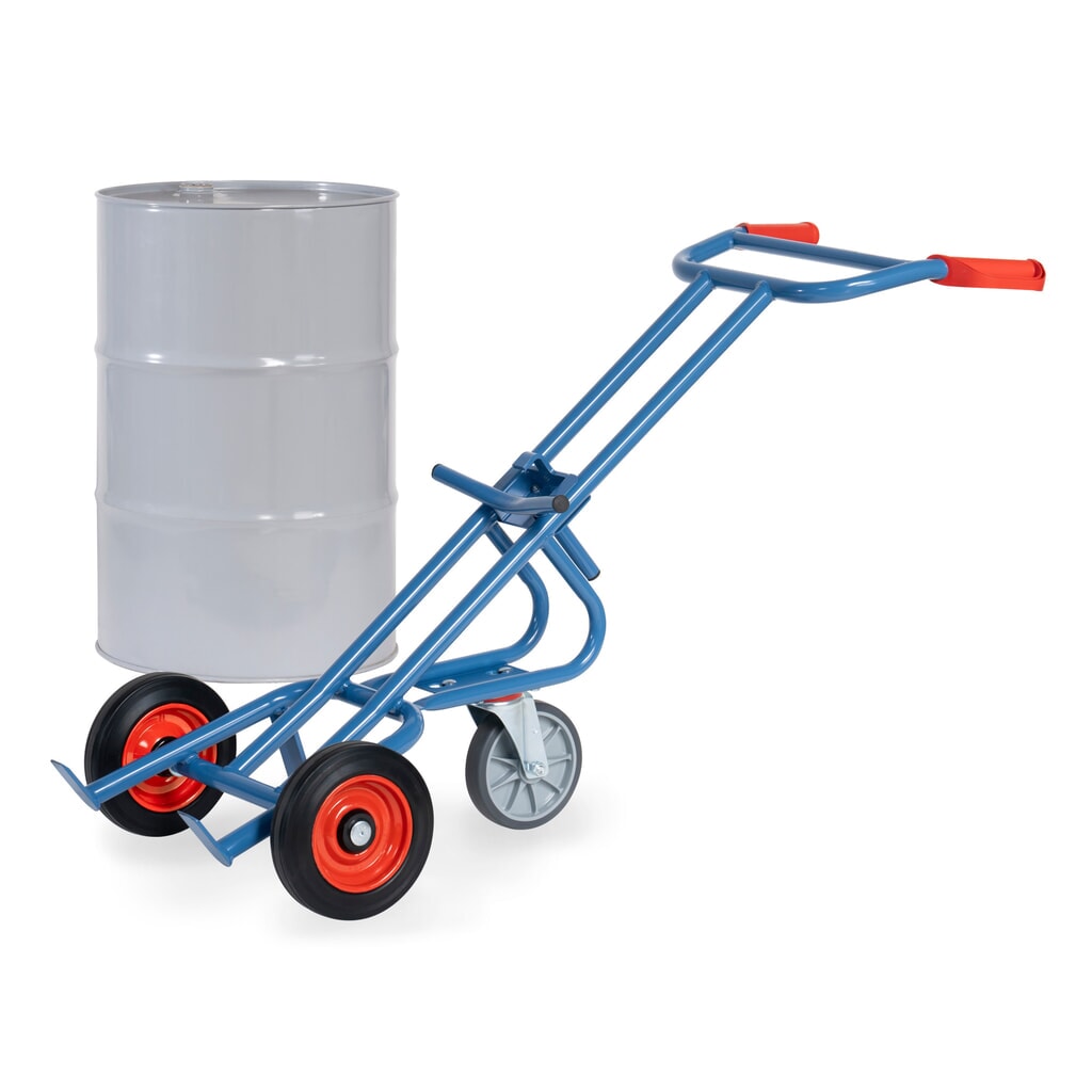 Ffetra® Barril Camión, Capacidad de carga 300 kg, con rodillo de apoyo, bandajes de goma maciza Imagen del producto: Ffetra® Barril Camión, Capacidad de carga 300 kg, con rodillo de apoyo, bandajes de goma maciza