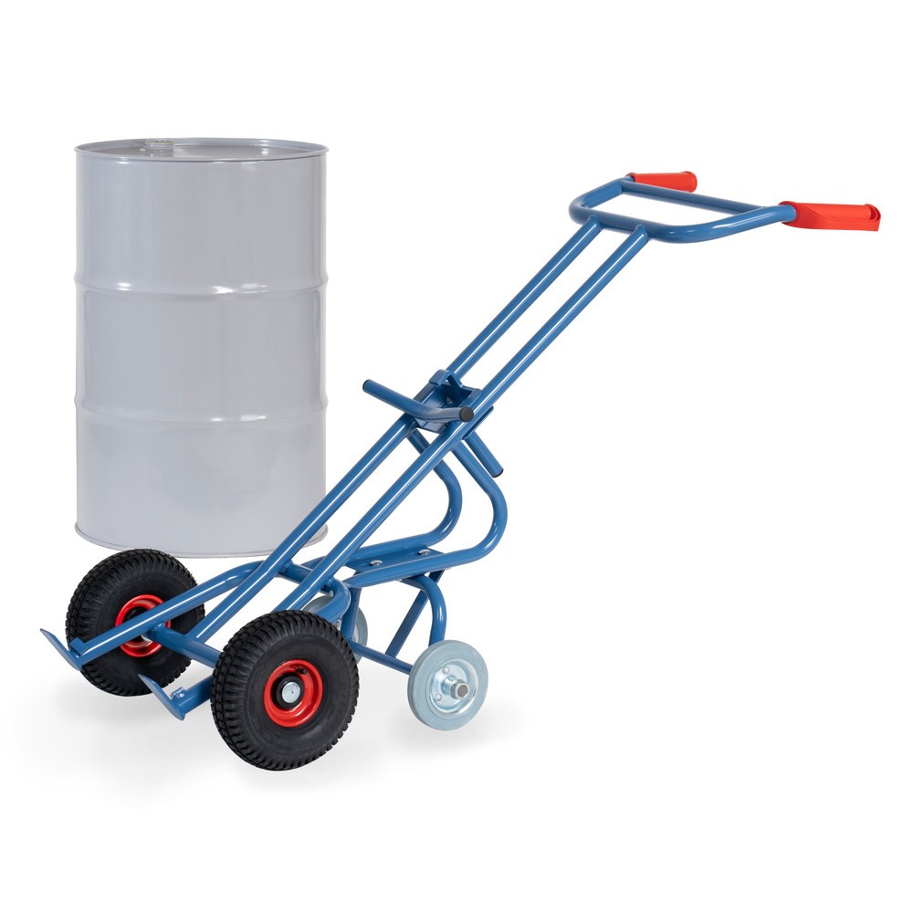 Número de imagen del producto 2: Ffetra® Carro de barril, capacidad de carga 300 kg, con 2 ruedas de apoyo, neumáticos de aire