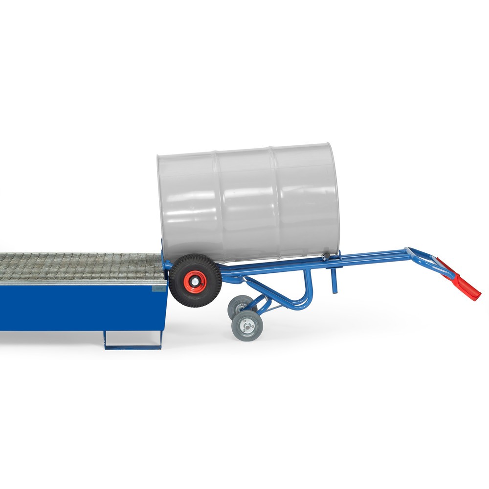 Número de imagen del producto 3: Ffetra® Carro de barril, capacidad de carga 300 kg, con 2 ruedas de apoyo, neumáticos de aire