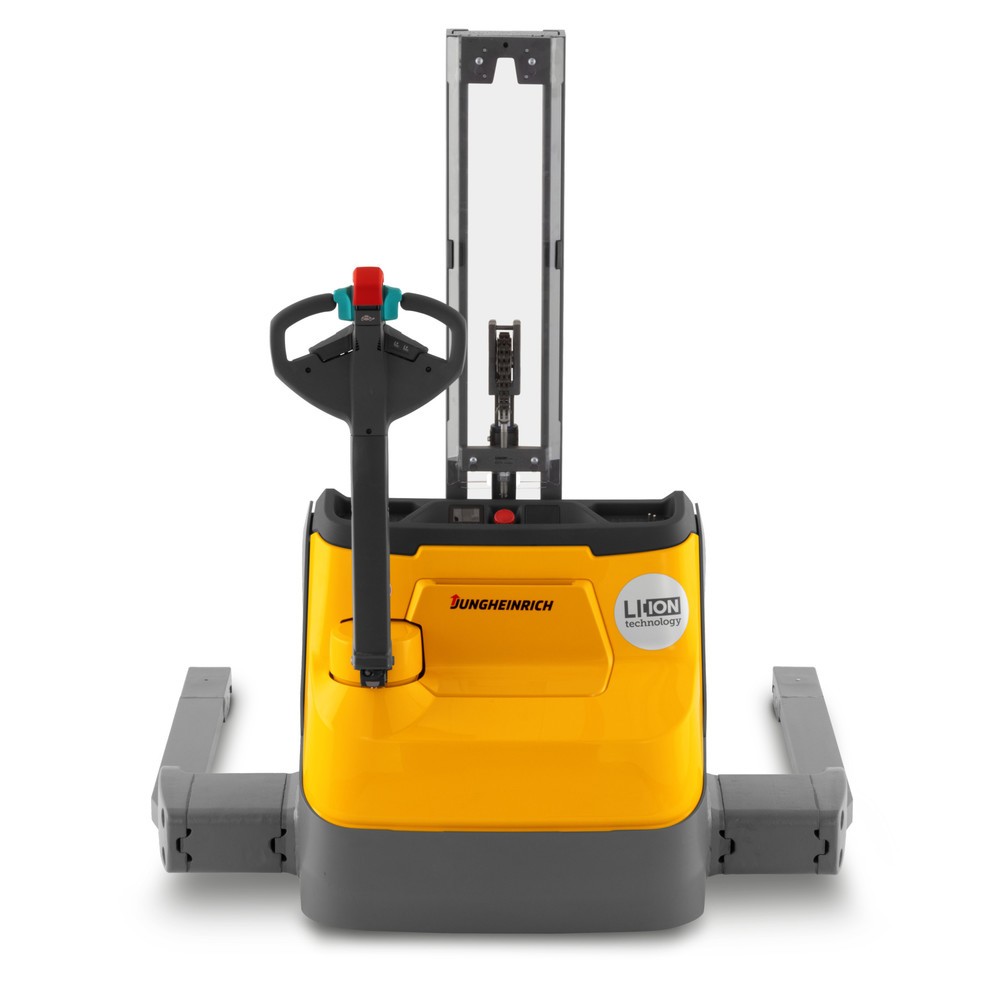 Número de imagen del producto 2: Carretilla apiladora eléctrica Jungheinrich EJC 110bi E, elevación 1.970 mm, cargador incorporado, sistema hidráulico proporcional, distancia entre brazos porteadores 1.270 mm