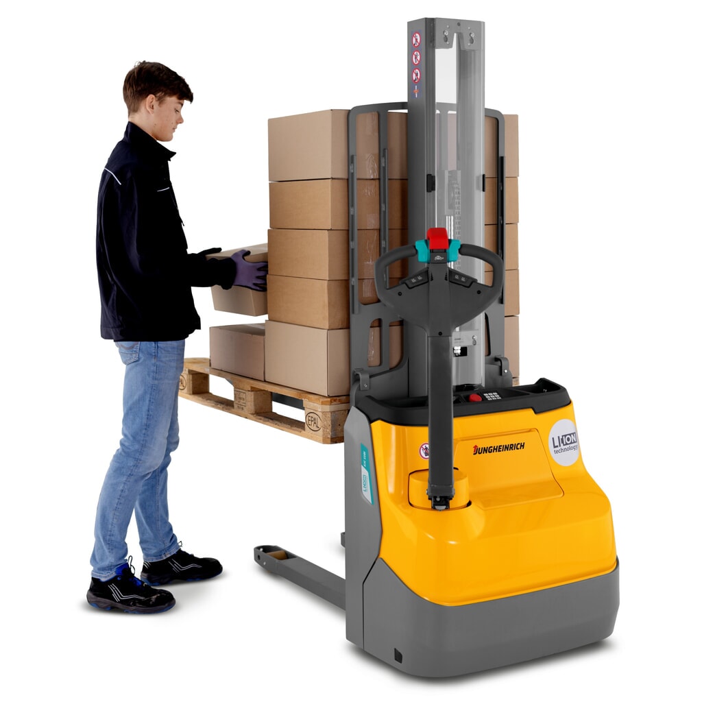 Número de imagen del producto 6: Apilador elevadora eléctrica Jungheinrich EJC 110i E, monomast, altura de elevación 1.630 mm, capacidad de carga 1000 kg, sistema hidráulico proporcional