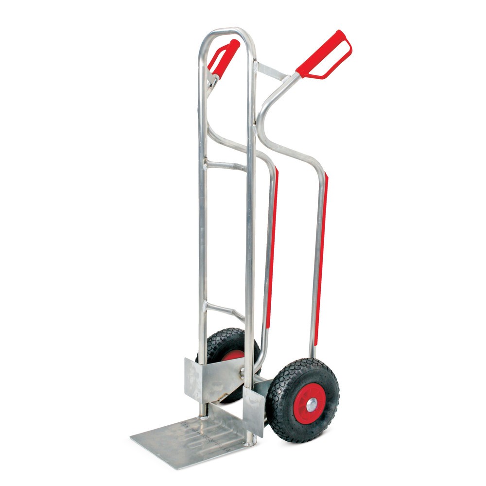 Imagen del producto: Carretilla apiladora BASIC, con bandajes antipinchazos, capacidad de carga 200 kg, frontal de pala An x F 280 x 275 mm, aluminio