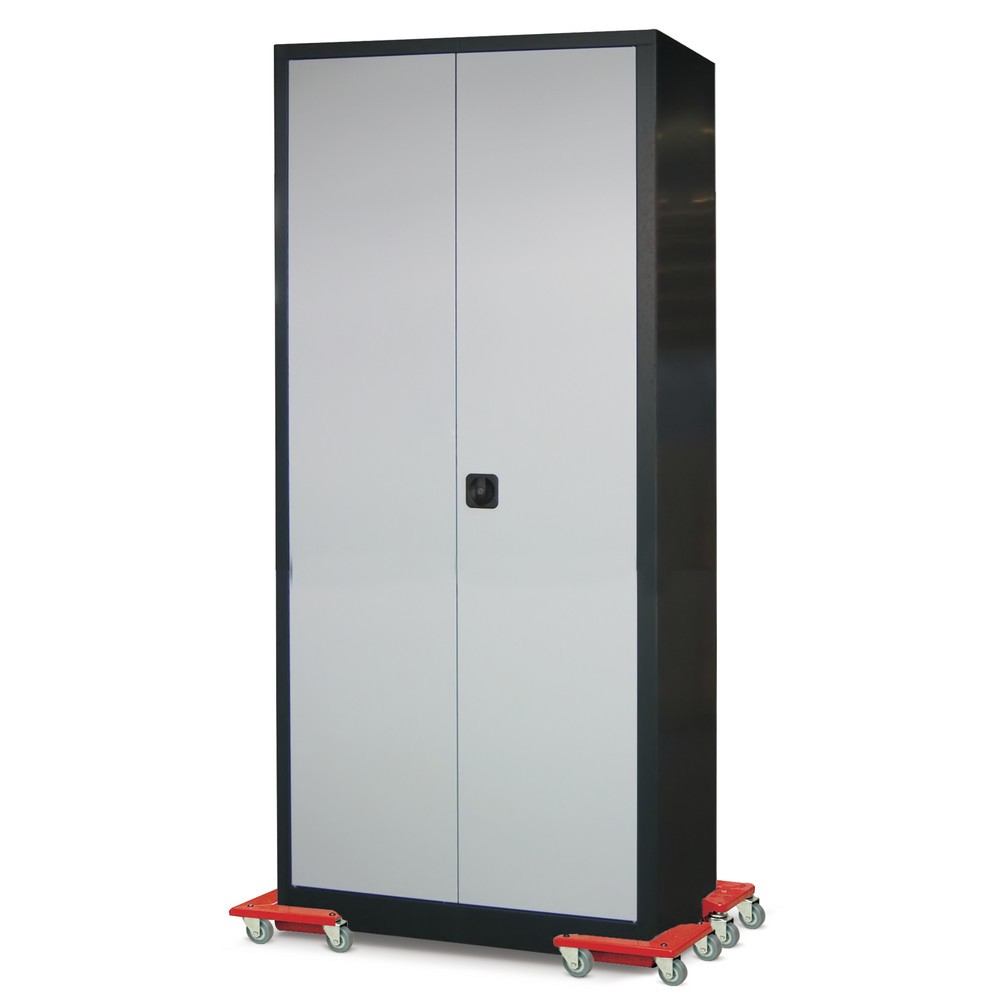 Número de imagen del producto 2: Carretilla de transporte con ruedas direccionales de caucho, aluminio, CC 100 kg para cargas sin patas, 4 Ud/caja