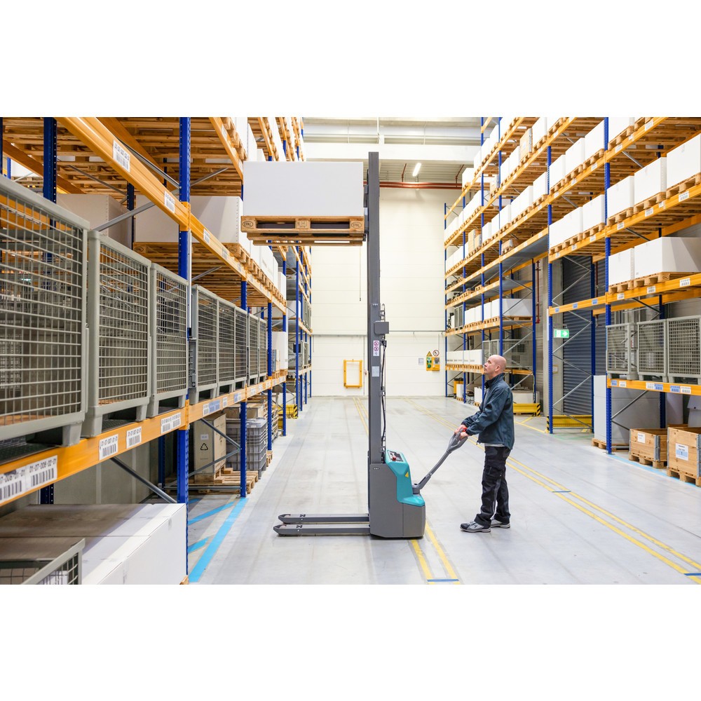 Número de imagen del producto 10: Carretilla elevadora eléctrica Ameise® PSE 1.2, mástil de elevación telescópico doble, altura de elevación 2.600 mm, capacidad de carga 1.200 kg