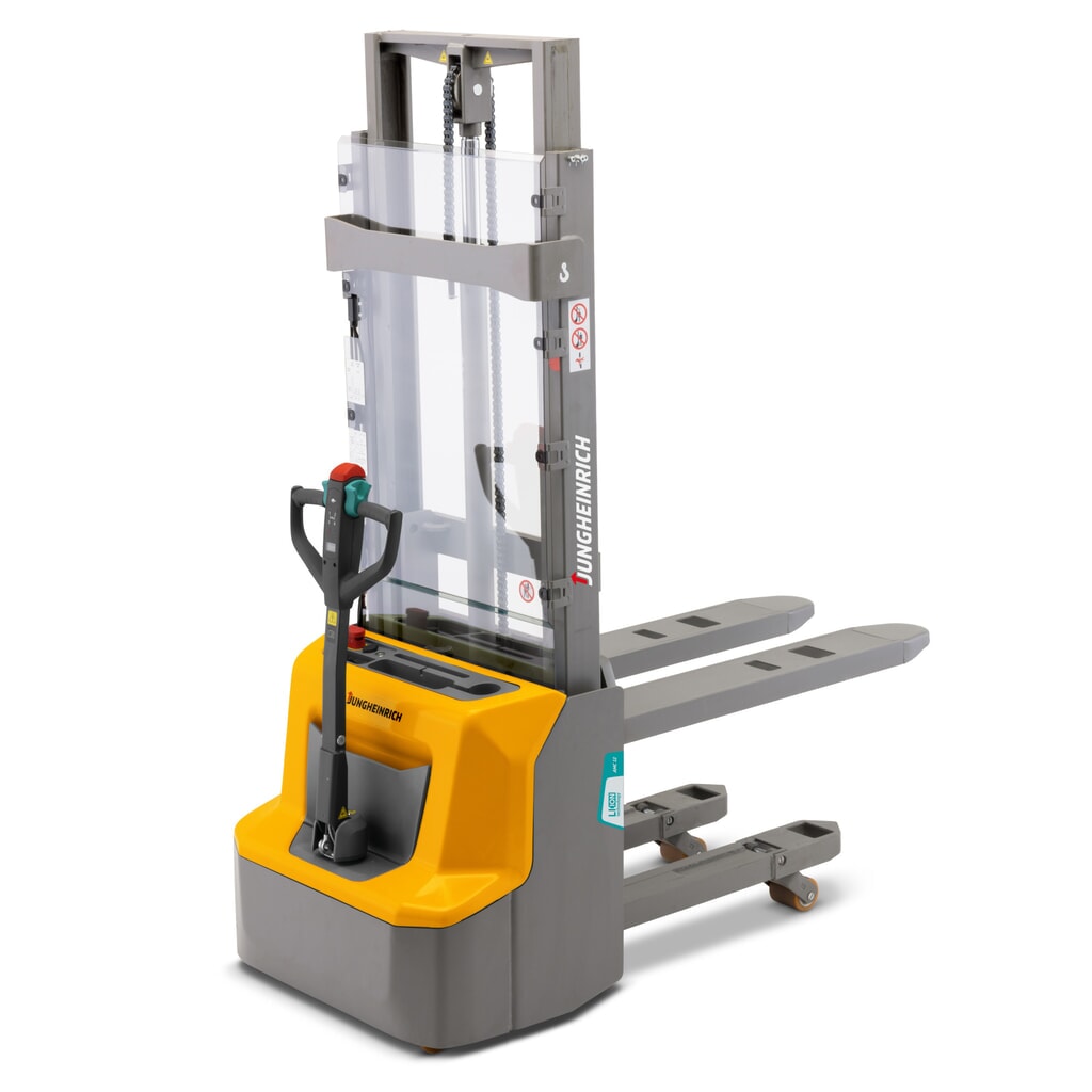 Imagen del producto: Apilador elevadora eléctrica Jungheinrich AMC 12z ZT, mástil de elevación telescópico doble, altura de elevación 2.900 mm, capacidad de carga 1.200 kg