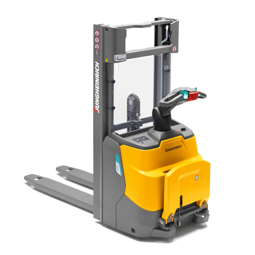 Número de imagen del producto 7: Carretilla elevadora eléctrica Jungheinrich ERC 110i ZT con plataforma de pie, mástil de elevación telescópico doble, altura de elevación 2.900 mm, capacidad de carga 1.000 kg, sistema hidráulico proporcional