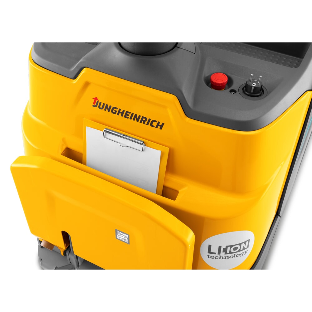 Número de imagen del producto 4: Carretilla elevadora eléctrica Jungheinrich ERC 112zi ZT con plataforma de pie, mástil de elevación telescópico doble, altura de elevación 2.700 mm, capacidad de carga 1.200 kg, sistema hidráulico proporcional