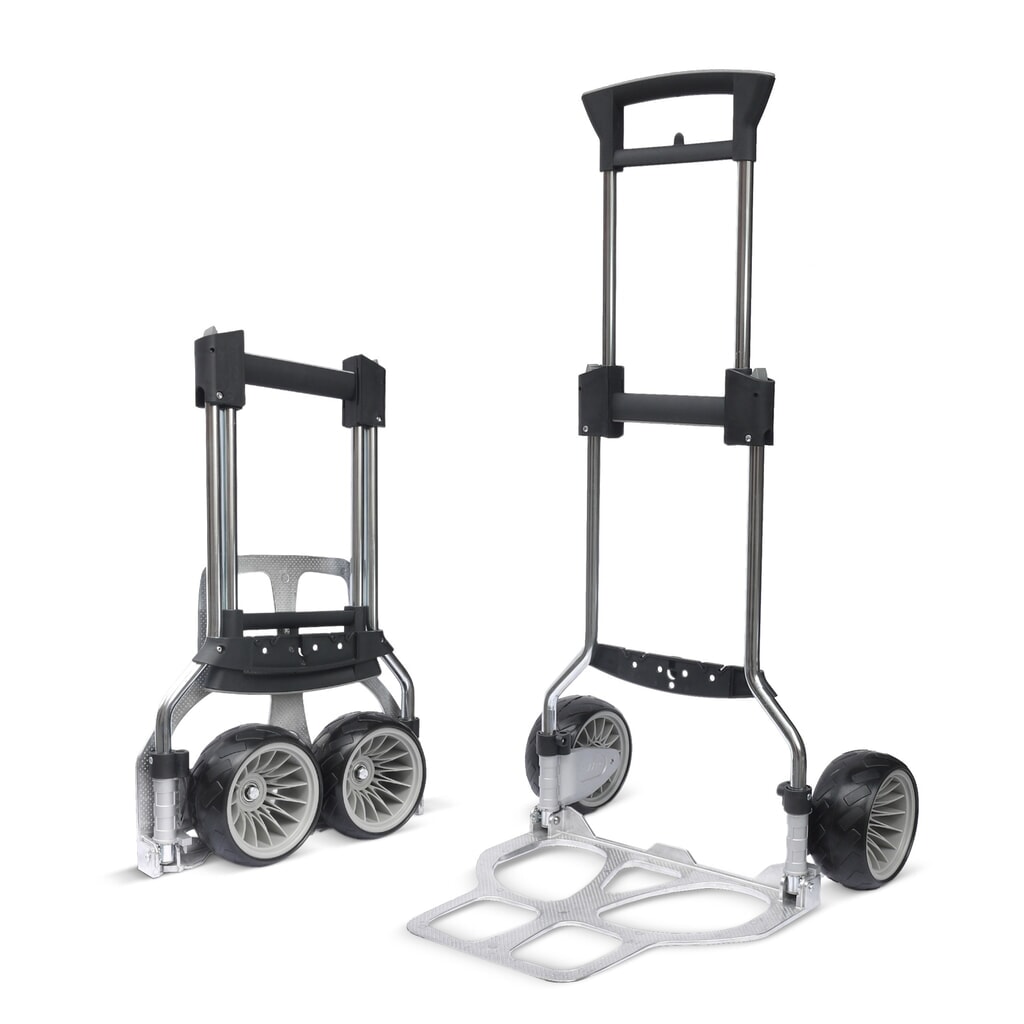 Carretilla plegable RuXXac®-cart Cross, Capacidad de carga 100 kg, frontal de la pala An x F 480 x 410 mm Imagen del producto: Carretilla plegable RuXXac®-cart Cross, Capacidad de carga 100 kg, frontal de la pala An x F 480 x 410 mm
