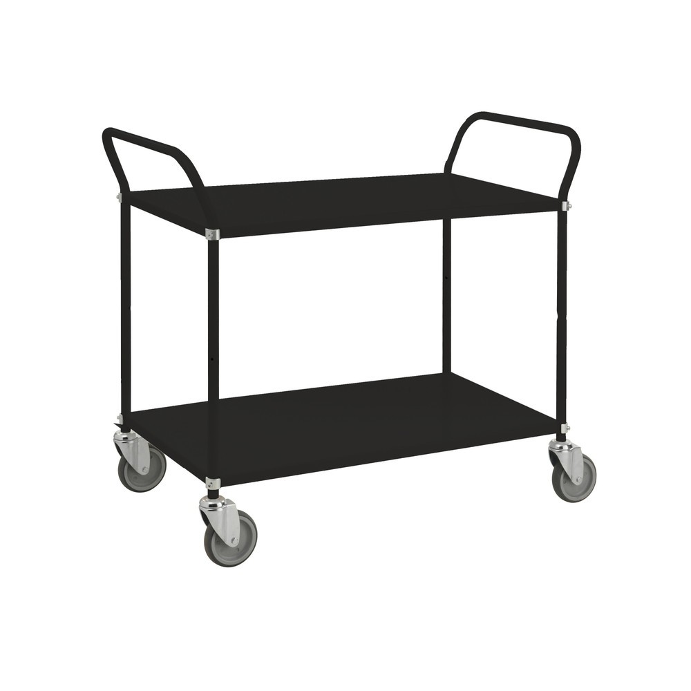 Imagen del producto: Carrito de servicio Kongamek con 4 ruedas directrices, 2 pisos de 480 x 1.080 mm, CC 100 kg
