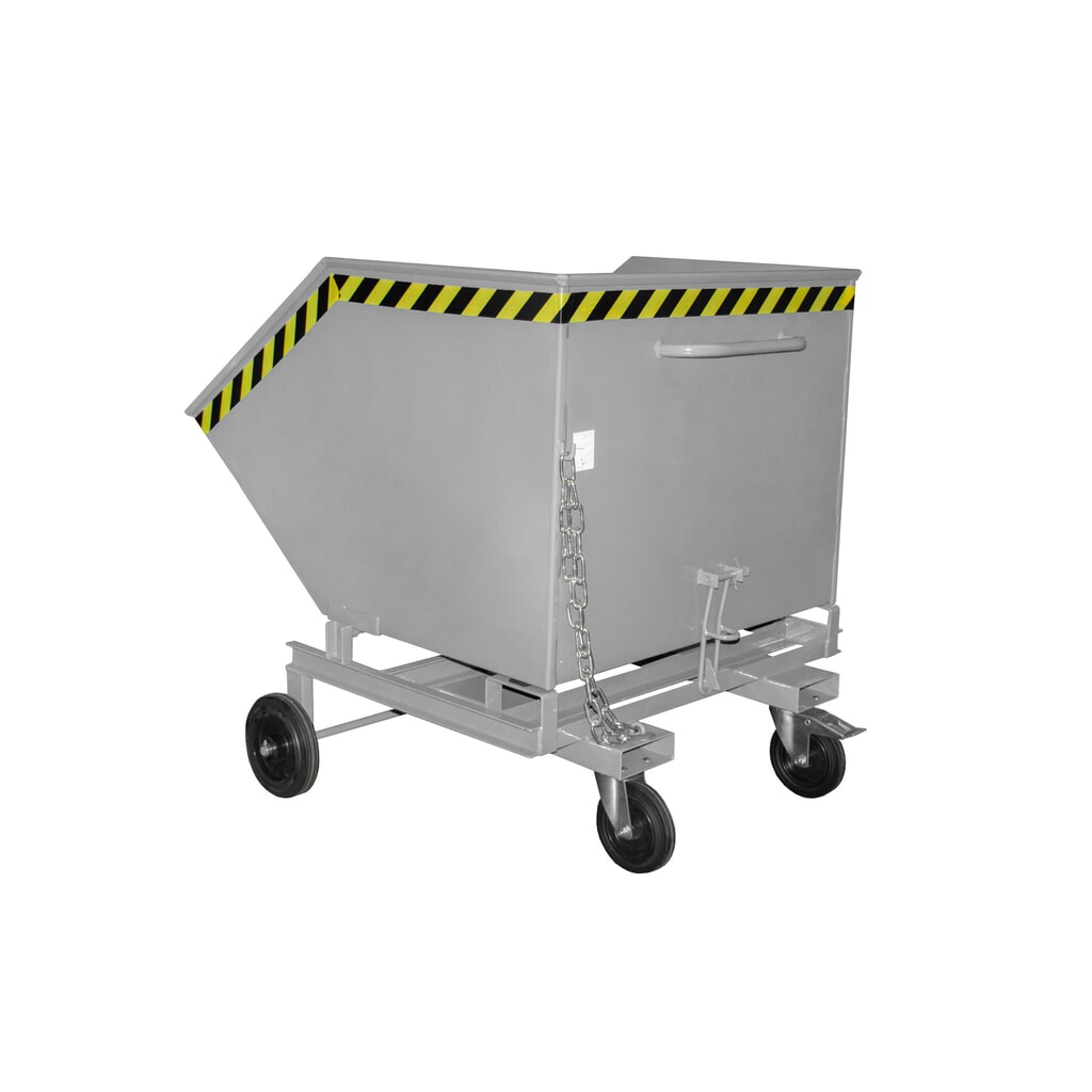 Imagen del producto: Bauer® Carro con caja abatible, con chasis + huecos para horquillas, volumen 1 m³, RAL 7005 gris ratón