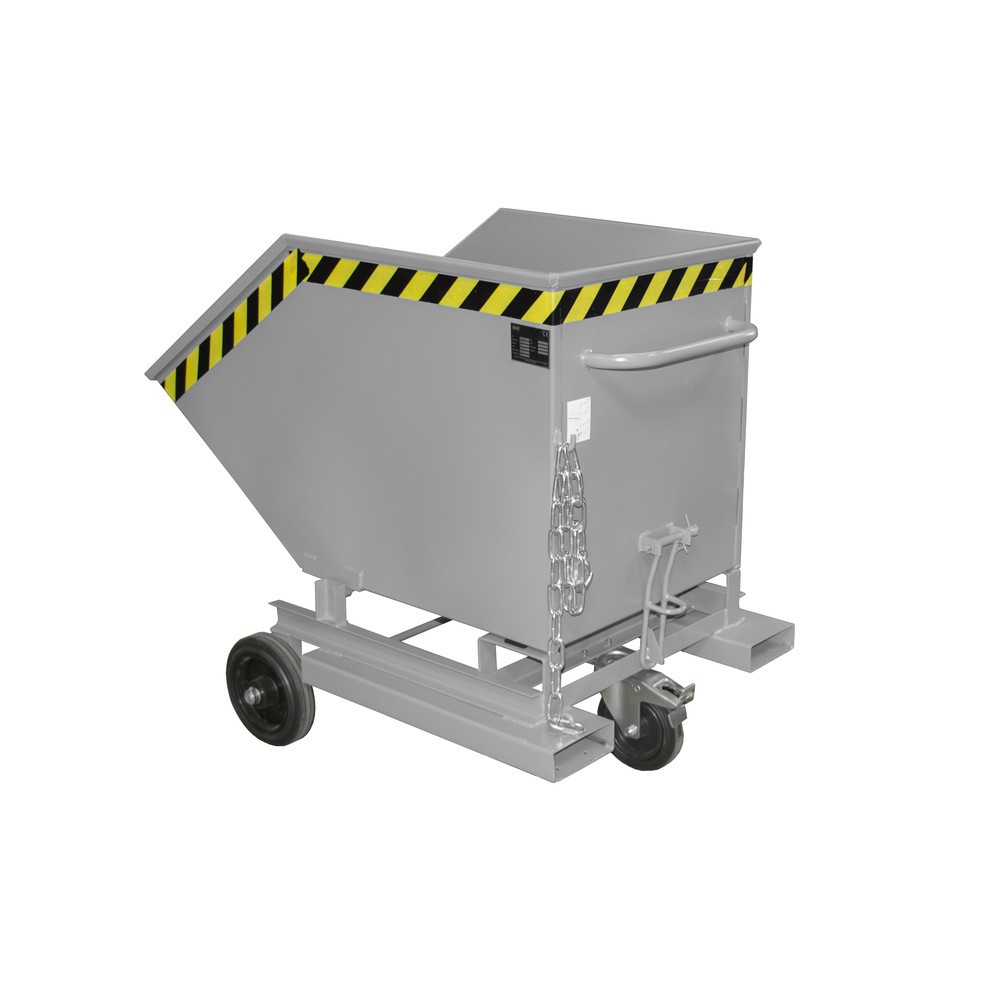 Imagen del producto: Bauer® Carro con caja abatible, con chasis + huecos para horquillas, volumen 0,4 m³, RAL 7005 gris ratón