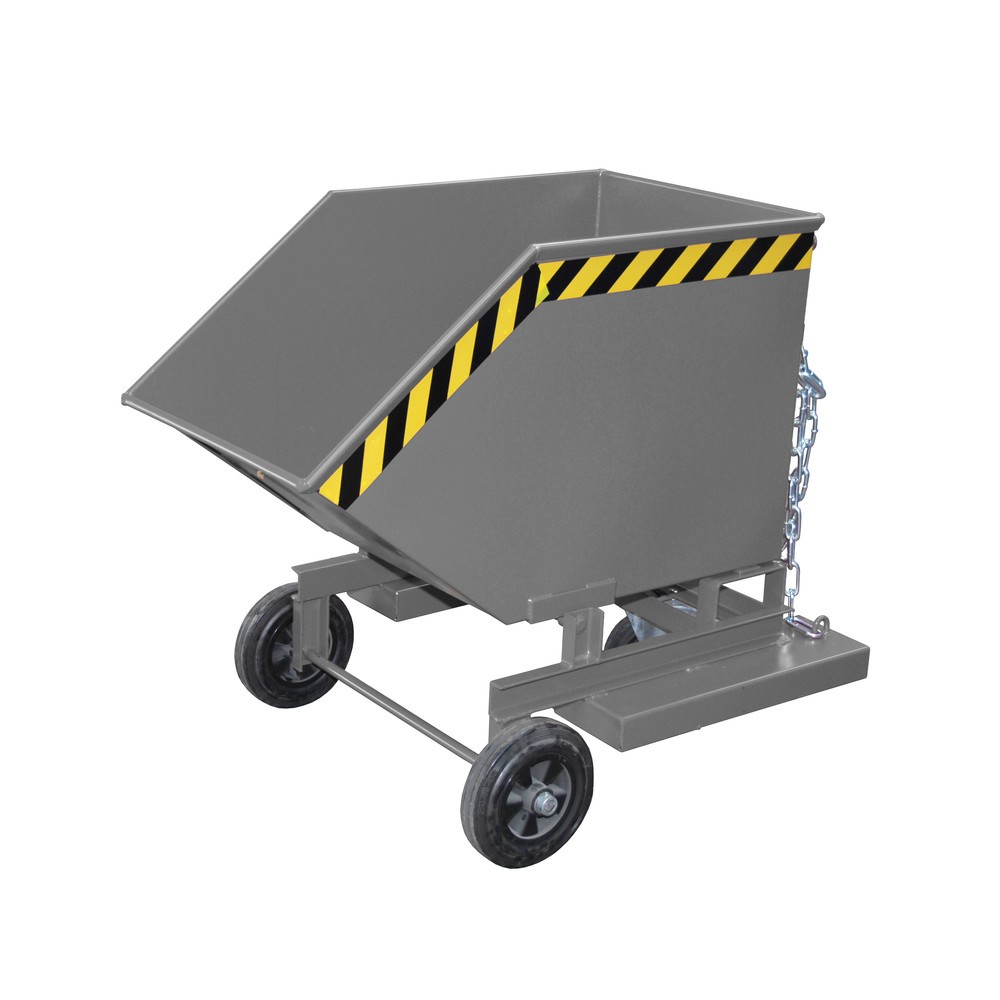 Número de imagen del producto 4: Bauer® Carro con caja abatible, con chasis + huecos para horquillas, volumen 0,4 m³, RAL 5012 azul luminoso