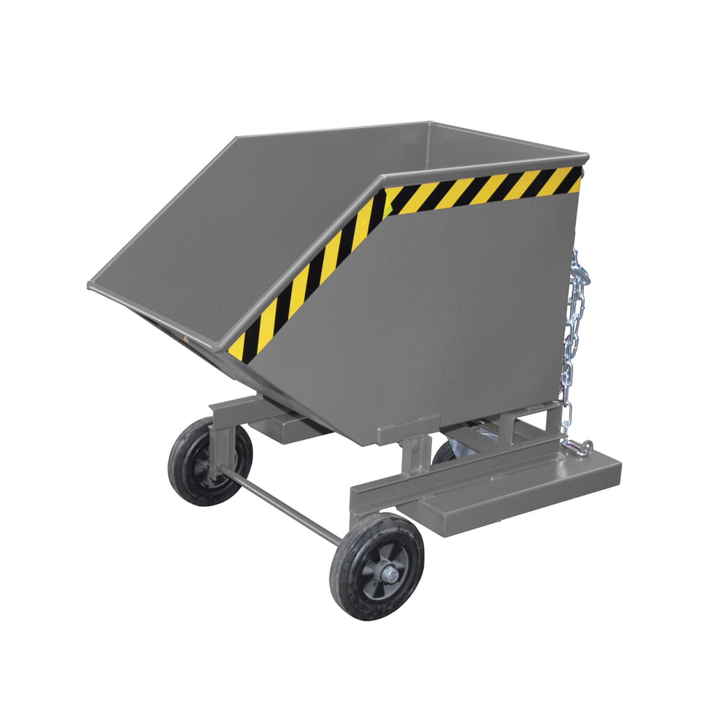Bauer® Carro con caja abatible, con chasis + huecos para horquillas, volumen 0,4 m³, RAL 3000 rojo fuego Número de imagen del producto 4: Bauer® Carro con caja abatible, con chasis + huecos para horquillas, volumen 0,4 m³, RAL 3000 rojo fuego