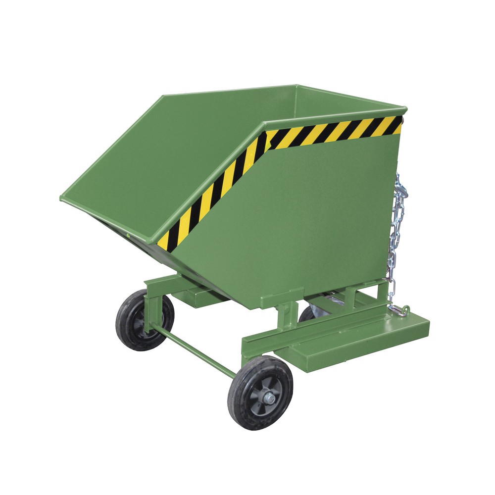 Número de imagen del producto 5: Bauer® Carro con caja abatible, con chasis + huecos para horquillas, volumen 0,4 m³, RAL 5012 azul luminoso