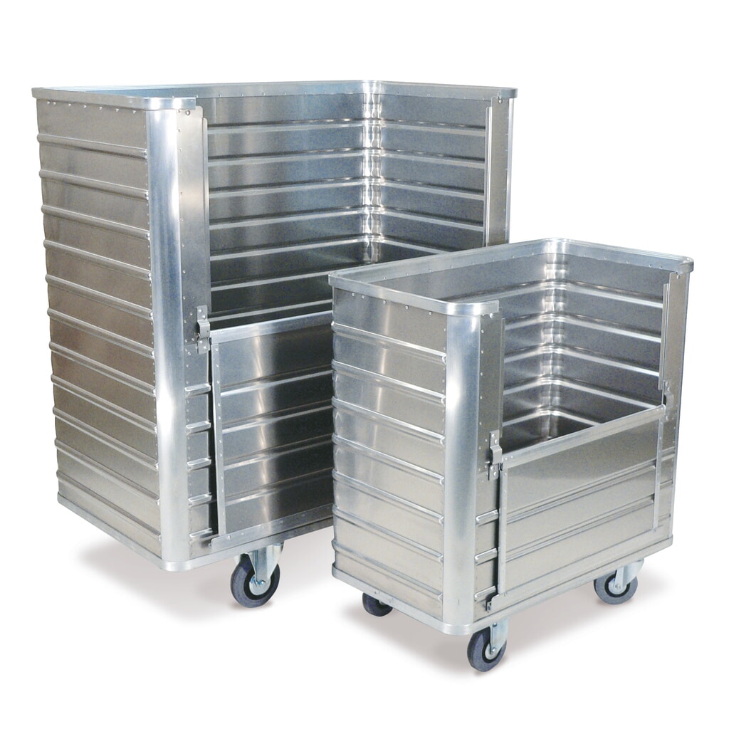 Imagen del producto: Carro con caja de aluminio con pared abatible por la mitad, 355 litros