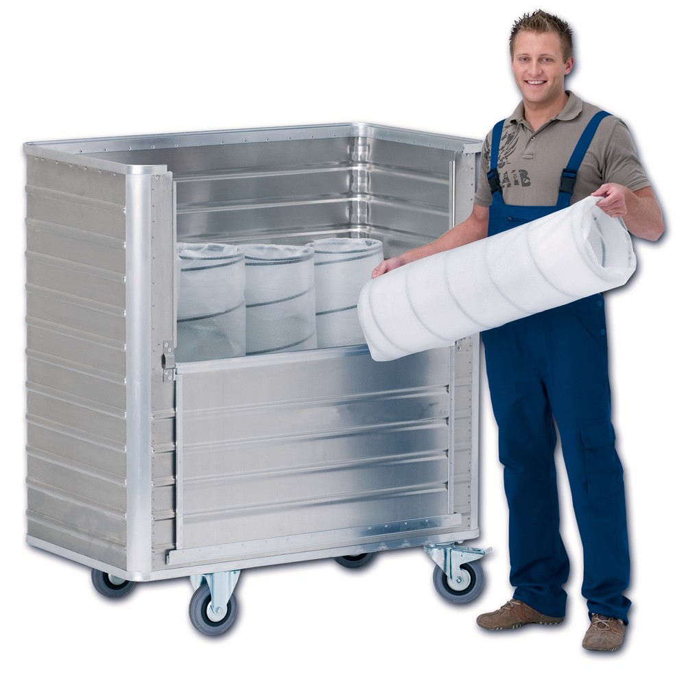 Número de imagen del producto 2: Carro con caja de aluminio con pared abatible por la mitad, 355 litros