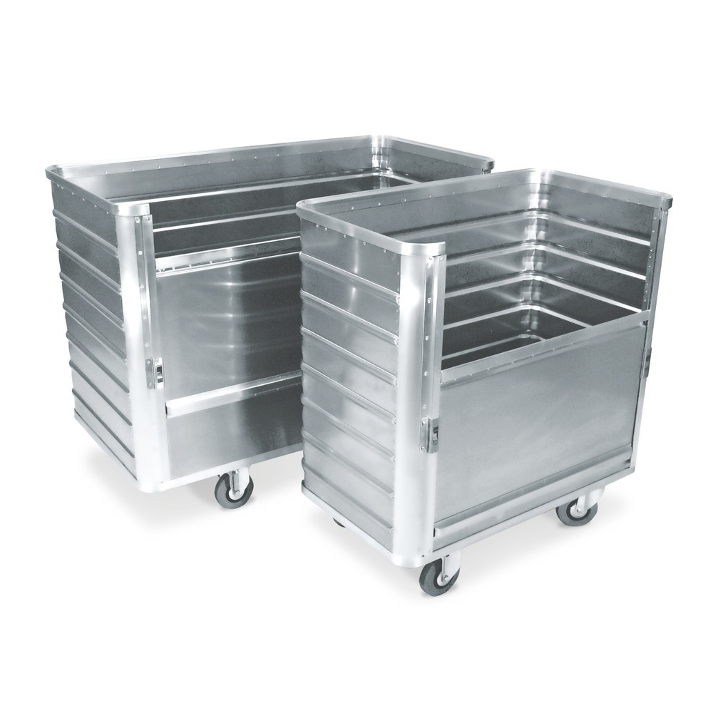 Imagen del producto: Carro con caja de aluminio con pared semibajable, 355 litros
