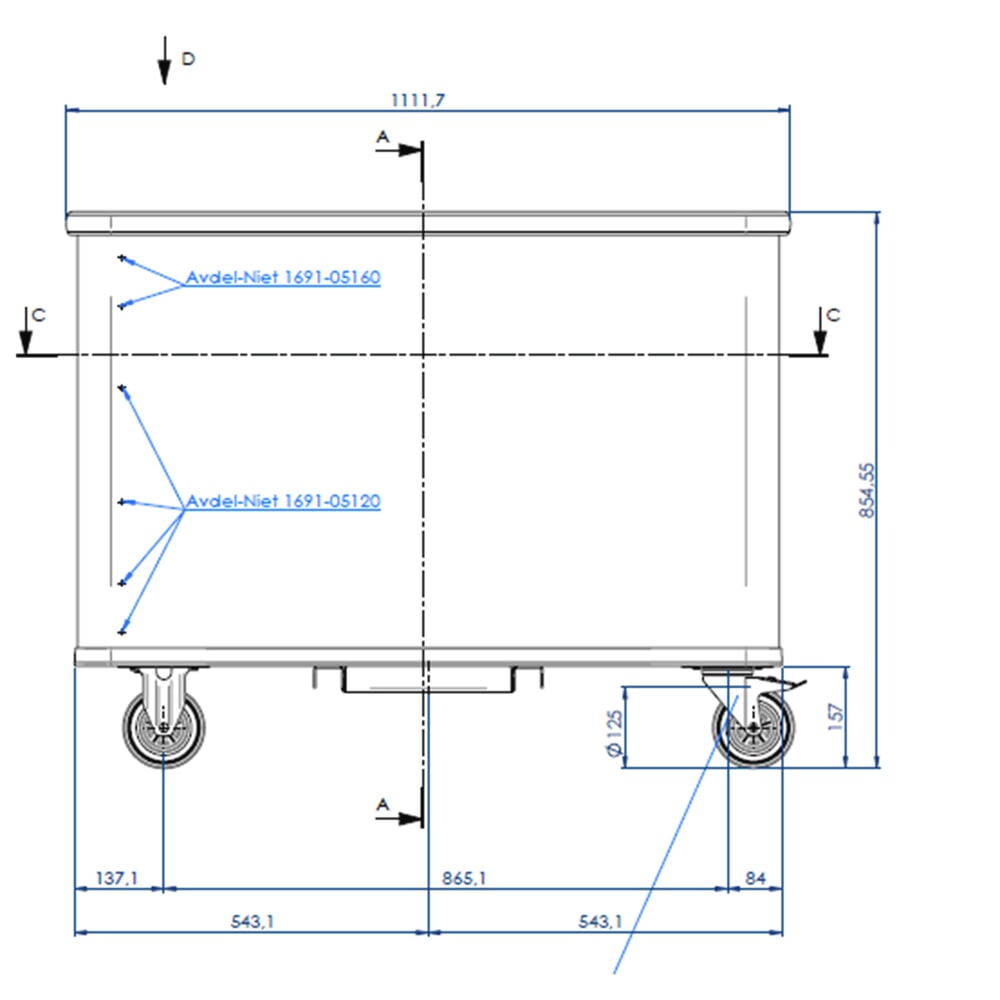 Número de imagen del producto 4: Carro con fondo de resorte de aluminio, volumen de 380 litros