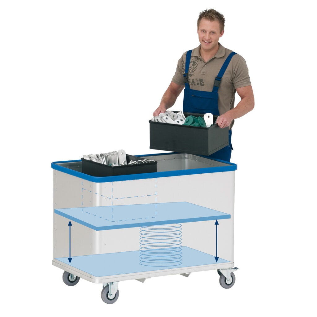 Imagen del producto: Carro con fondo de resorte de aluminio, volumen de 380 litros