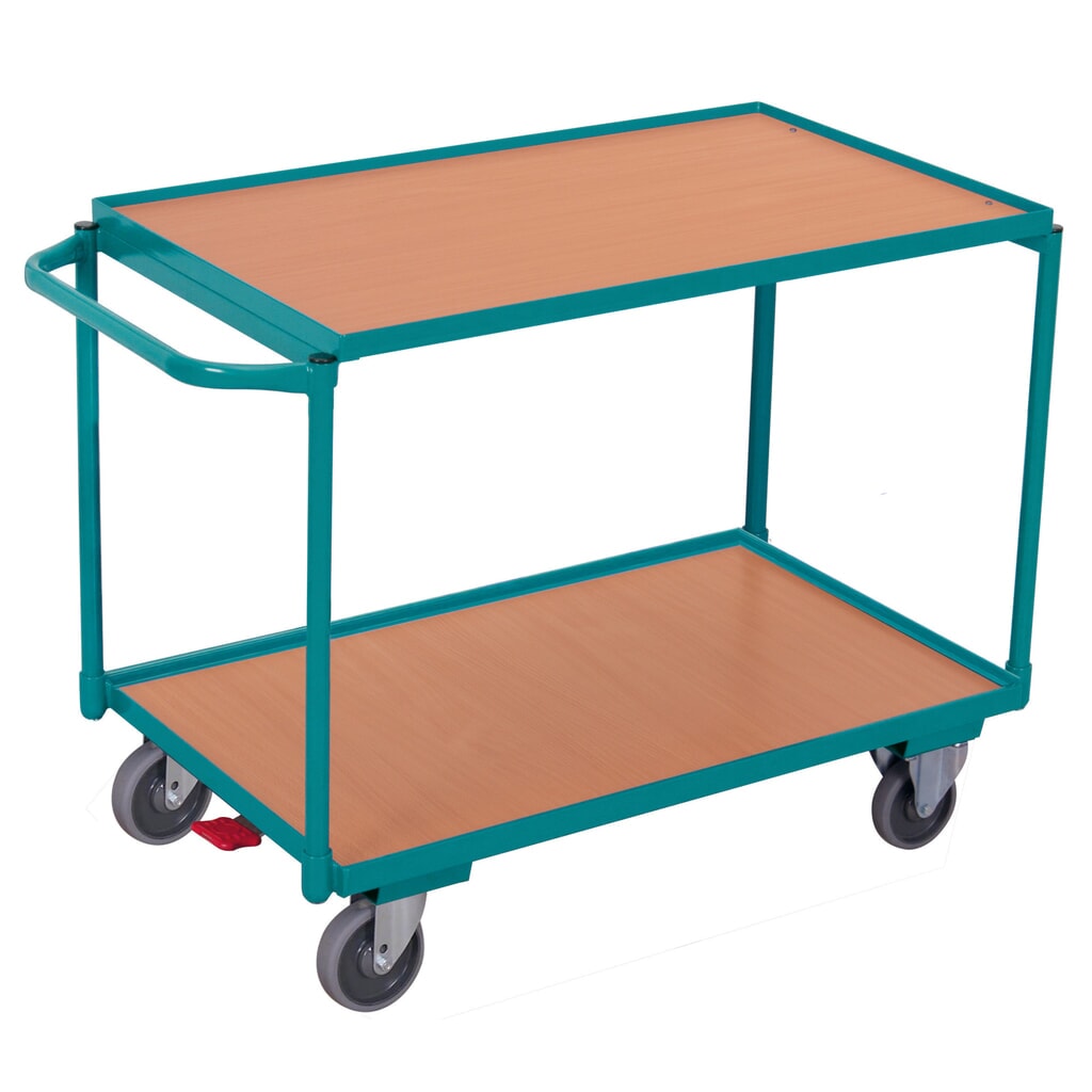 Carro con tablero Ameise®, manillar vertical, 2 pisos de 850 x 500 mm, CC 250 kg Imagen del producto: Carro con tablero Ameise®, manillar vertical, 2 pisos de 850 x 500 mm, CC 250 kg