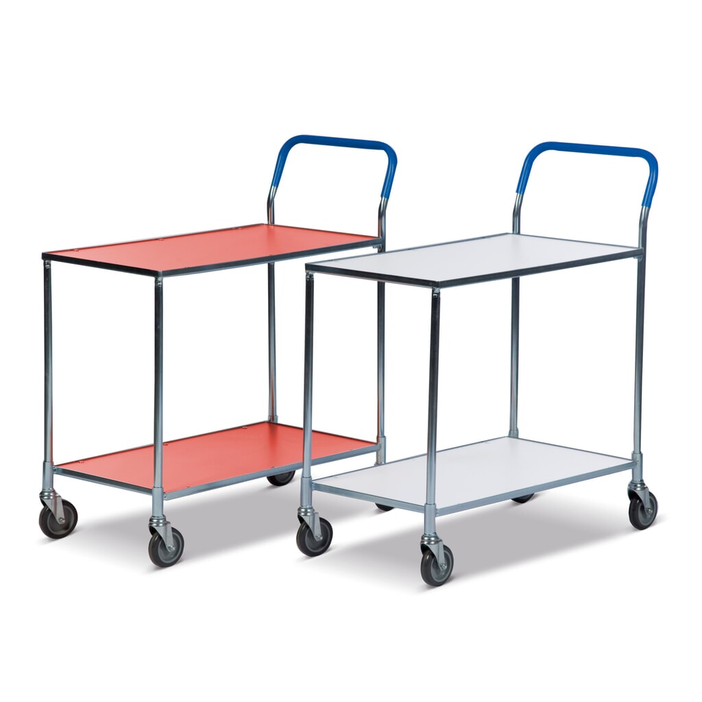 Imagen del producto: Carro con tablero con estantes laminados, rojo