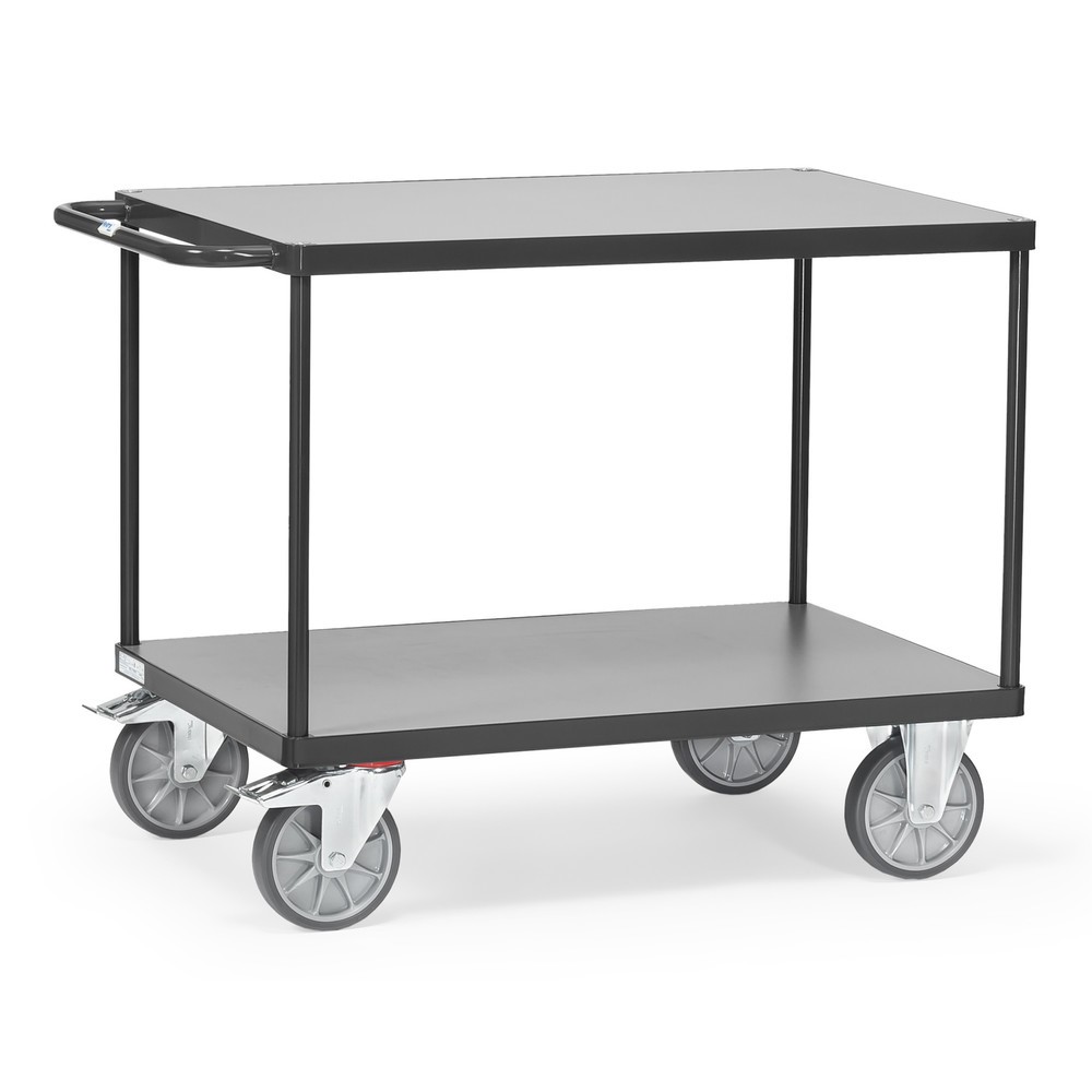 Número de imagen del producto 1: Carro pesado de montaje y con tablero fetra®, 2 pisos de 1.000 x 700 mm, gris antracita
