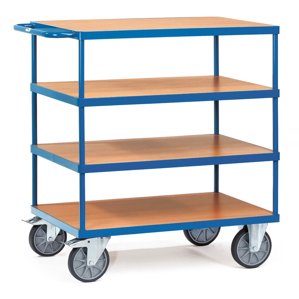 Imagen del producto: Carro pesado de montaje y con tablero fetra®, 4 pisos de 1.200 x 800 mm