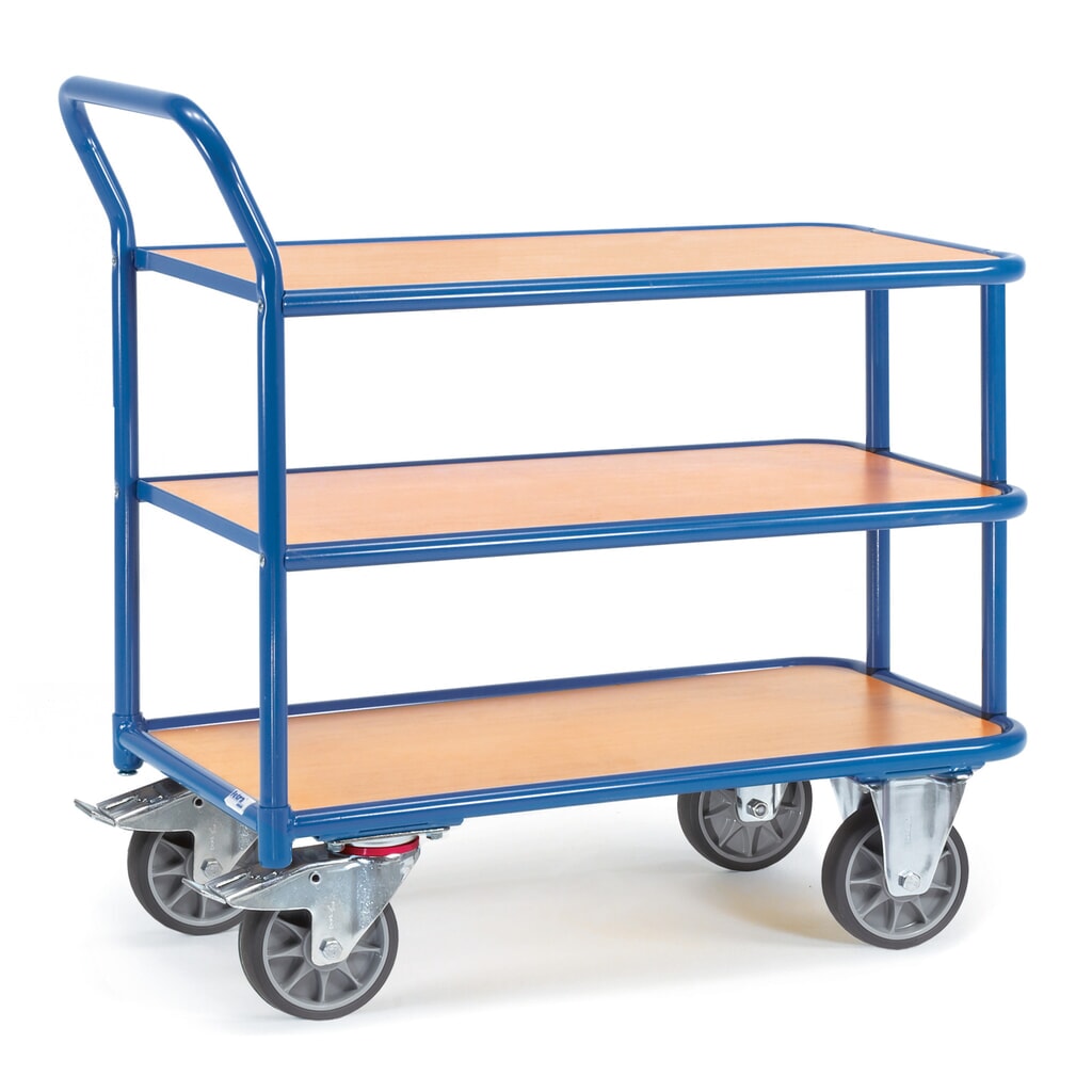 Imagen del producto: Carro con tablero fetra®, CC 400 kg, 3 pisos de 850 x 500 mm