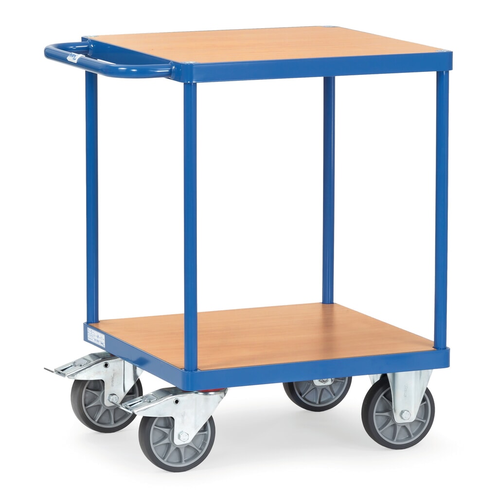 Carro pesado de montaje y con tablero fetra®, 2 pisos de 600 x 600 mm Imagen del producto: Carro pesado de montaje y con tablero fetra®, 2 pisos de 600 x 600 mm