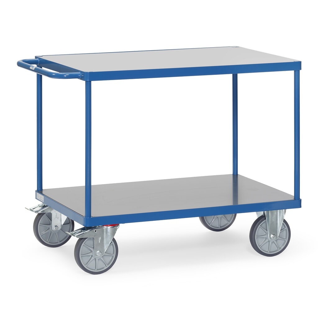 Imagen del producto: mesa y carro|plataforma de montaje pesado fetra®, área de carga resistente a la intemperie, 2 pisos de 600 x 1.000 mm, gris antracita
