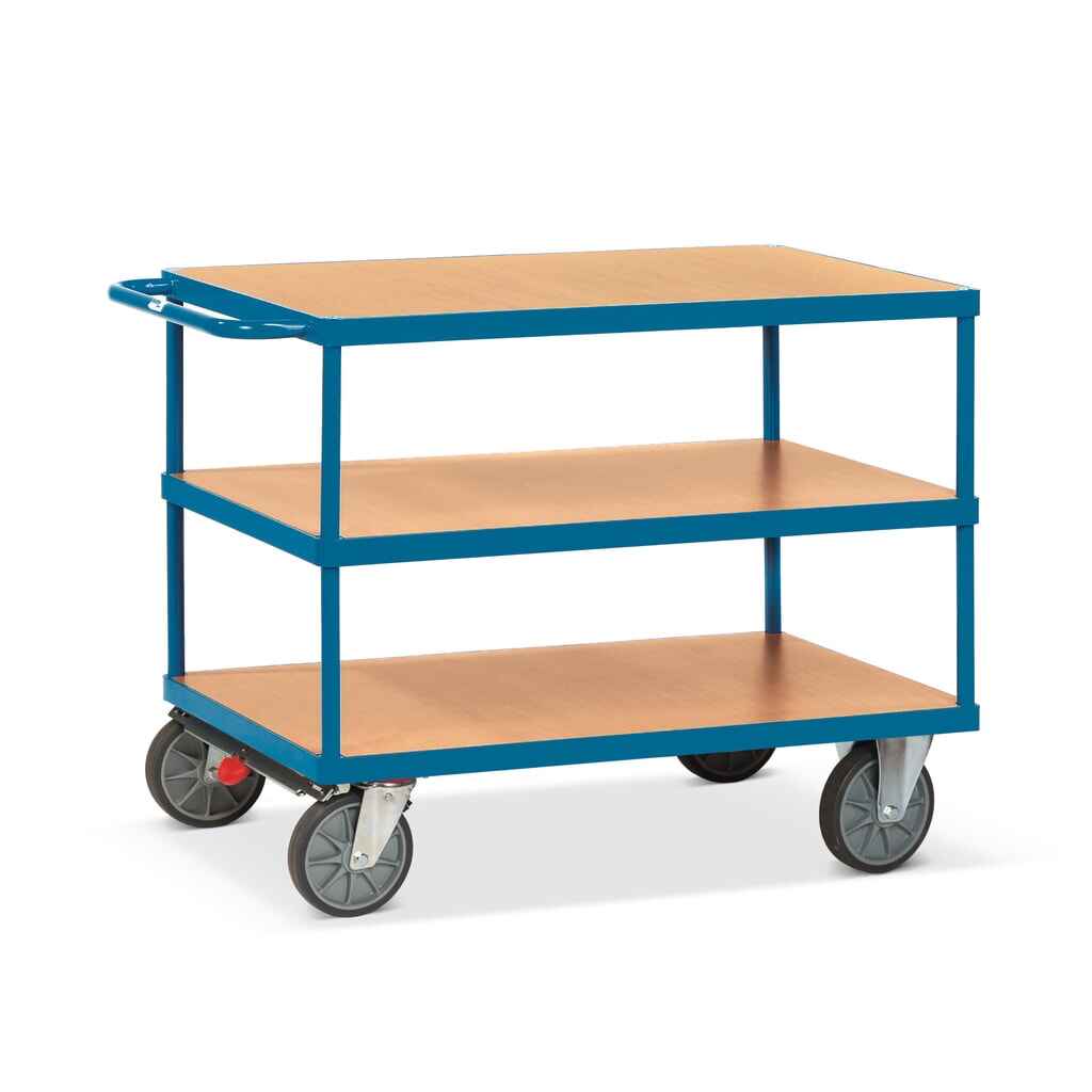 Imagen del producto: Carro pesado de montaje y con tablero fetra®, 3 pisos de 1.200 x 800 mm, con freno central