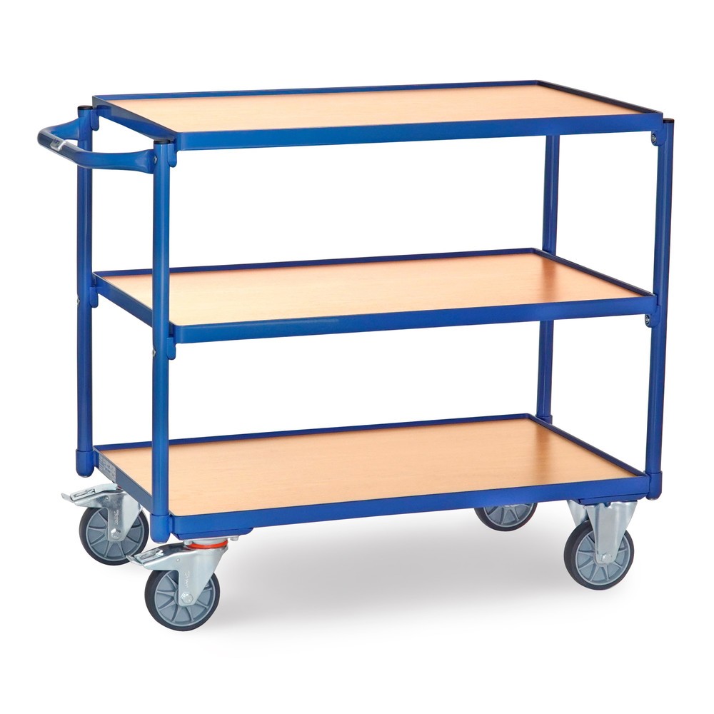 Imagen del producto: Carro con tablero fetra®, CC 300 kg, 3 pisos de 850 x 500 mm, manillar horizontal