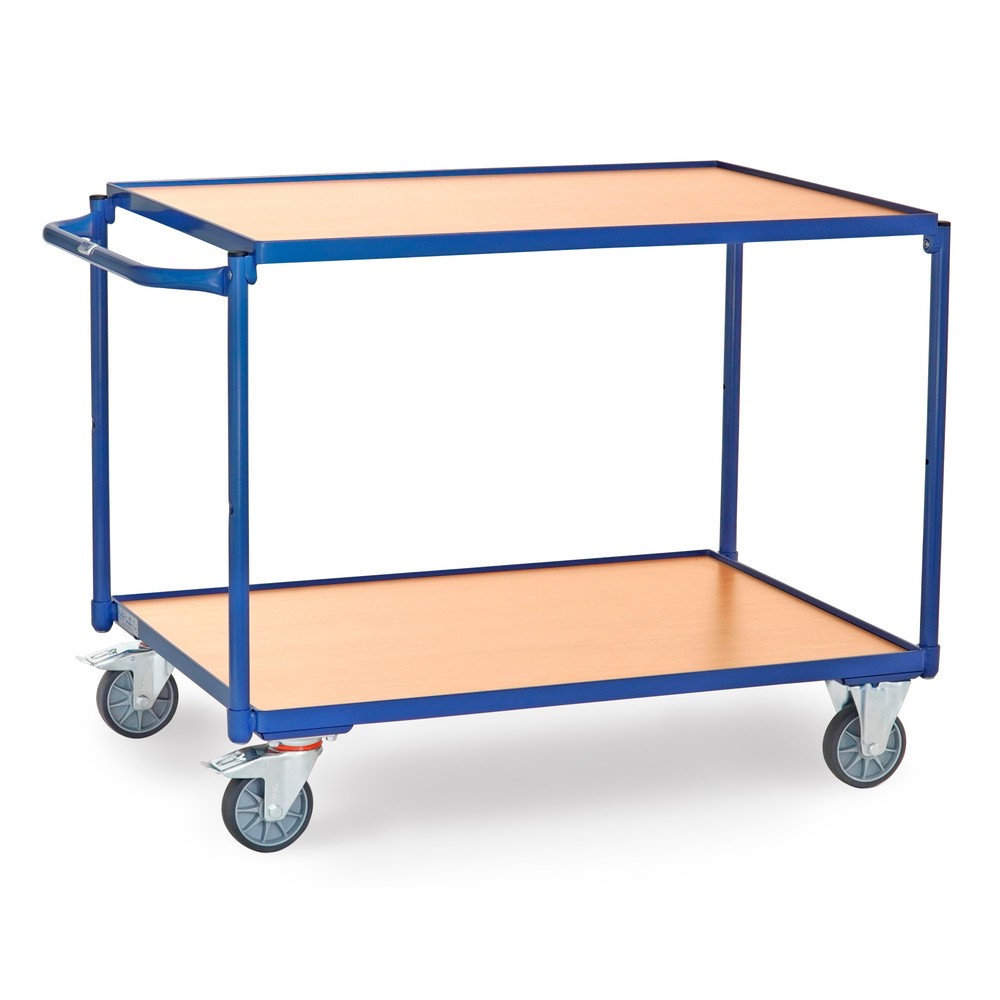 Imagen del producto: Carrito de mesa fetra®, capacidad de carga 300 kg, 2 niveles de 1.000 x 700 mm, manillar horizontal