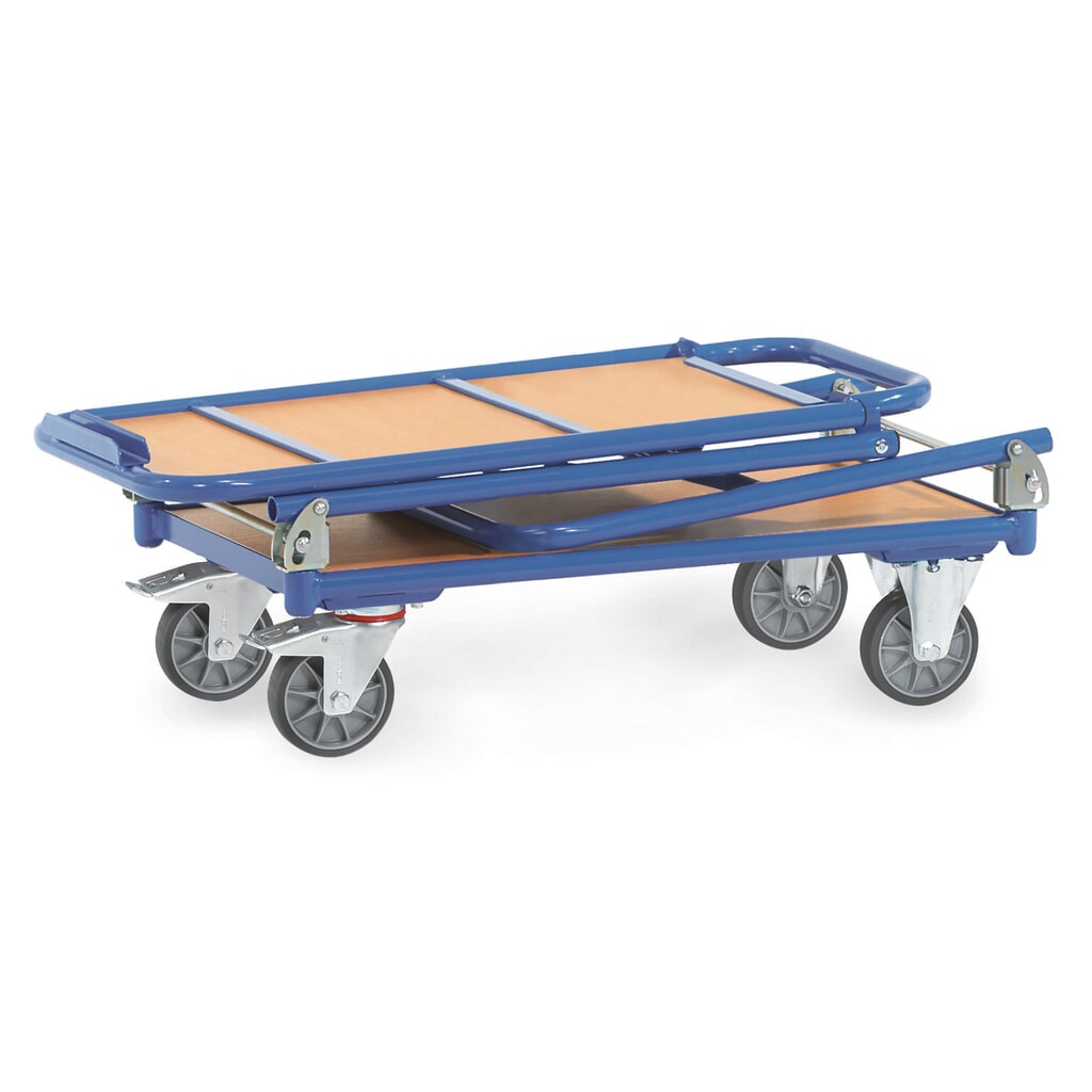 Número de imagen del producto 3: Carro de mesa plegable fetra® con bastidor|chasis de acero, 2 estantes de 720 x 450 mm