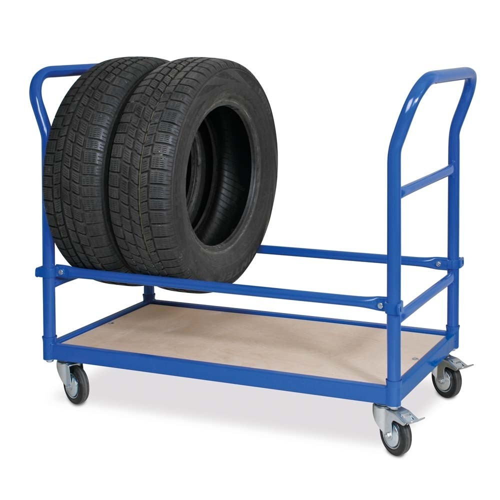 Número de imagen del producto 2: carro|plataforma para neumáticos BASIC, manillar por ambos lados, ancho de compartimento transparente 940 mm, capacidad de carga 100 kg
