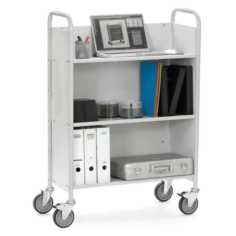 Número de imagen del producto 2: Carro de oficina y archivo fetra®, 2 compartimentos con panel trasero y estantes inclinados