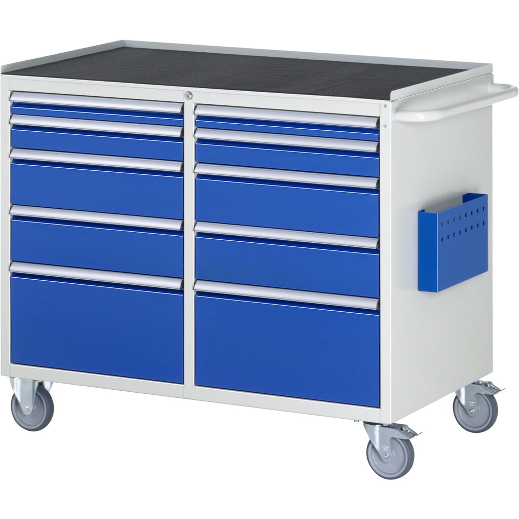 Carro de taller RAU serie 7000, HxAxF 975 x 1.145 x 650 mm, 10 cajones extraíbles al 90% 2 x 60, 2 x 90, 4 x 150, 2 x 270 mm, 5 a la izquierda, 5 a la derecha, encimera de metal Imagen del producto: Carro de taller RAU serie 7000, HxAxF 975 x 1.145 x 650 mm, 10 cajones extraíbles al 90% 2 x 60, 2 x 90, 4 x 150, 2 x 270 mm, 5 a la izquierda, 5 a la derecha, encimera de metal