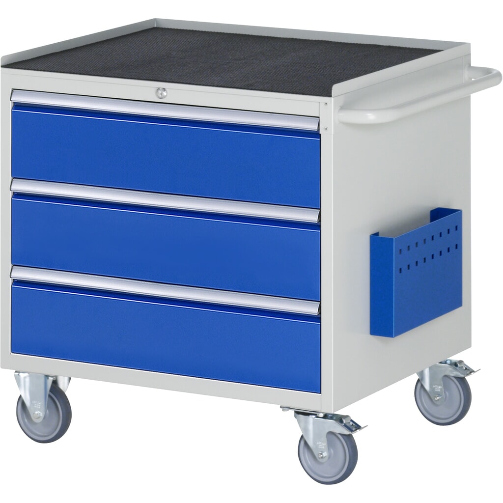 Carro de taller RAU serie 7000, HxAxF 795 x 770 x 650 mm, 3 cajones extraíbles al 90%, 3 x 180 mm, encimera de metal Imagen del producto: Carro de taller RAU serie 7000, HxAxF 795 x 770 x 650 mm, 3 cajones extraíbles al 90%, 3 x 180 mm, encimera de metal