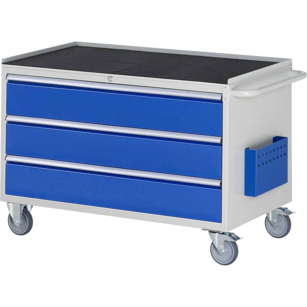 Carro de taller RAU serie 7000, HxAxF 795 x 1.145 x 650 mm, 3 cajones extraíbles al 90%, 3 x 180 mm, encimera de metal Imagen del producto: Carro de taller RAU serie 7000, HxAxF 795 x 1.145 x 650 mm, 3 cajones extraíbles al 90%, 3 x 180 mm, encimera de metal