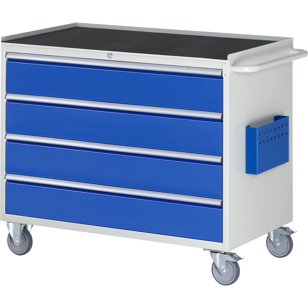 Carro de taller RAU serie 7000, HxAxF 975 x 1.145 x 650 mm, 4 cajones extraíbles al 90%, 4 x 180 mm, encimera de metal Imagen del producto: Carro de taller RAU serie 7000, HxAxF 975 x 1.145 x 650 mm, 4 cajones extraíbles al 90%, 4 x 180 mm, encimera de metal