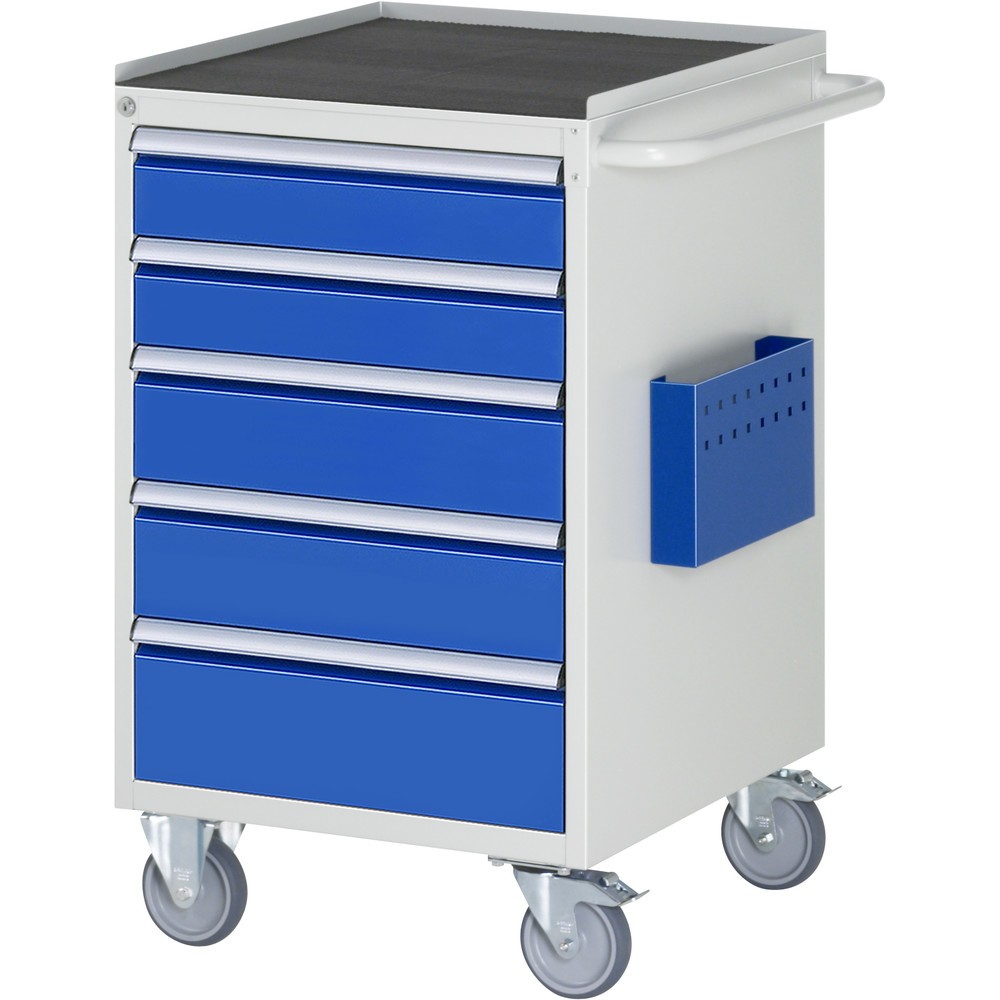 Imagen del producto: Carro de taller RAU serie 7000, HxAxF 975 x 580 x 650 mm, 5 cajones extraíbles al 90% 2 x 120, 2 x 150 mm, 1 x 180 mm, encimera de metal