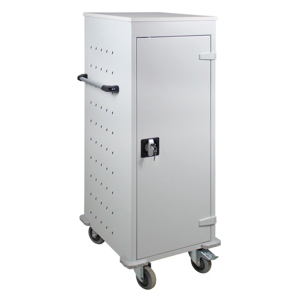 Imagen del producto: Carro de taquillas para ordenadores portátiles, HxAxF 1.250 x 530 x 500 mm, 10 compartimentos, con alimentación de corriente