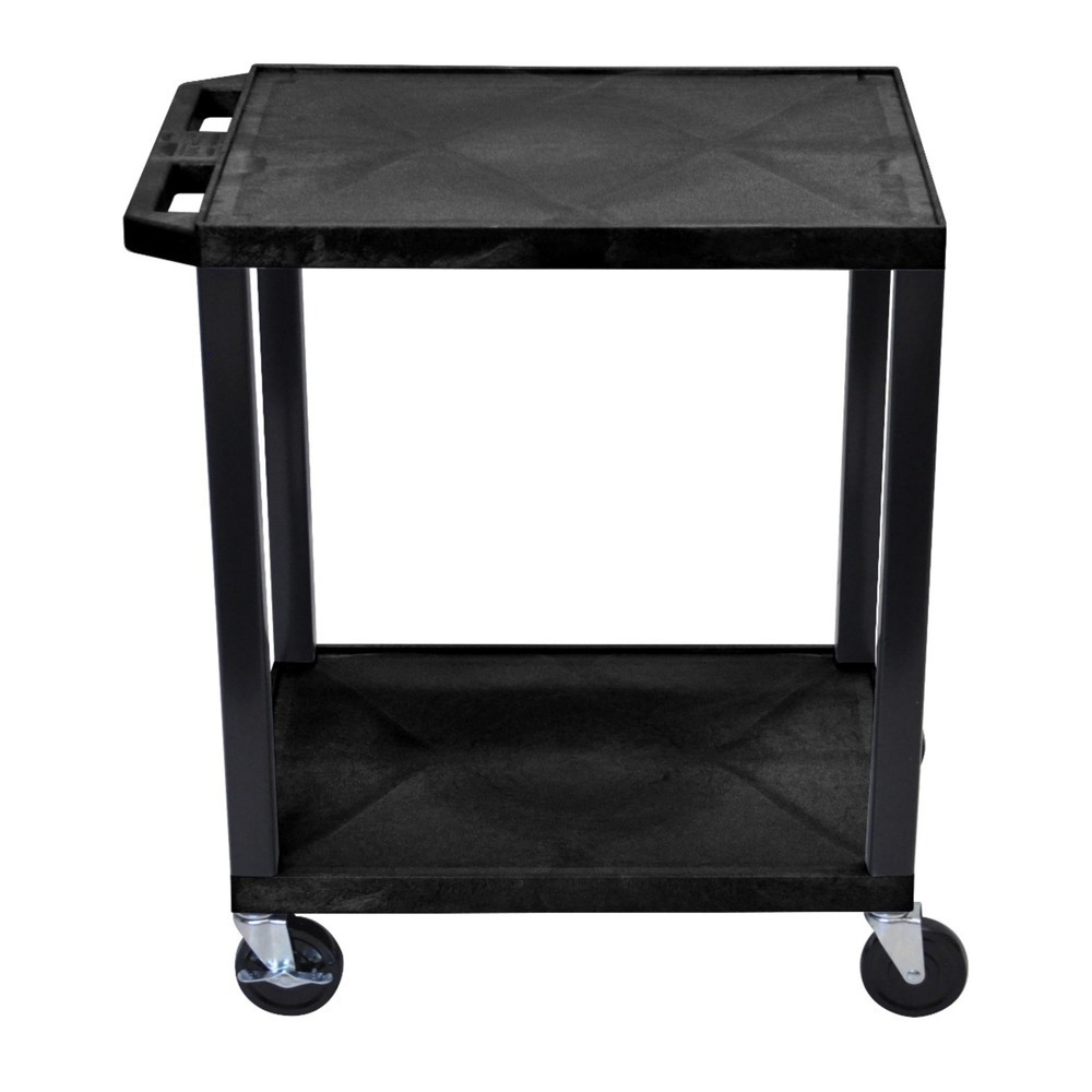 Imagen del producto: Carro de transporte de plástico HEMMDAL, con superficies de carga, 2 pisos, negro