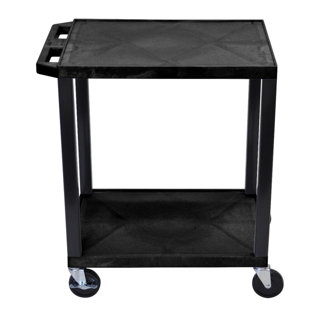 Imagen del producto: Carro de transporte de plástico HEMMDAL, con superficies de carga, 2 pisos, negro