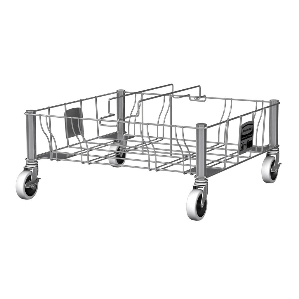 Rubbermaid Slim Jim® carro de transporte, acero inoxidable, doble Imagen del producto: Rubbermaid Slim Jim® carro de transporte, acero inoxidable, doble