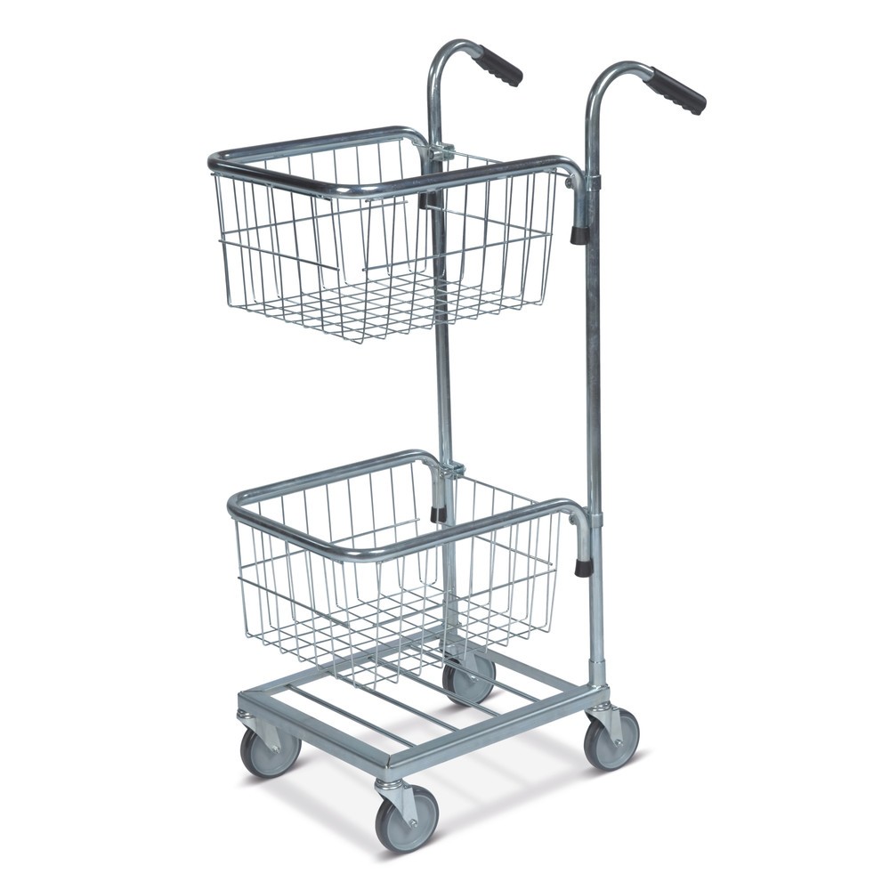 Imagen del producto: Carro de transporte pequeño con dos cestas, ajustable en altura